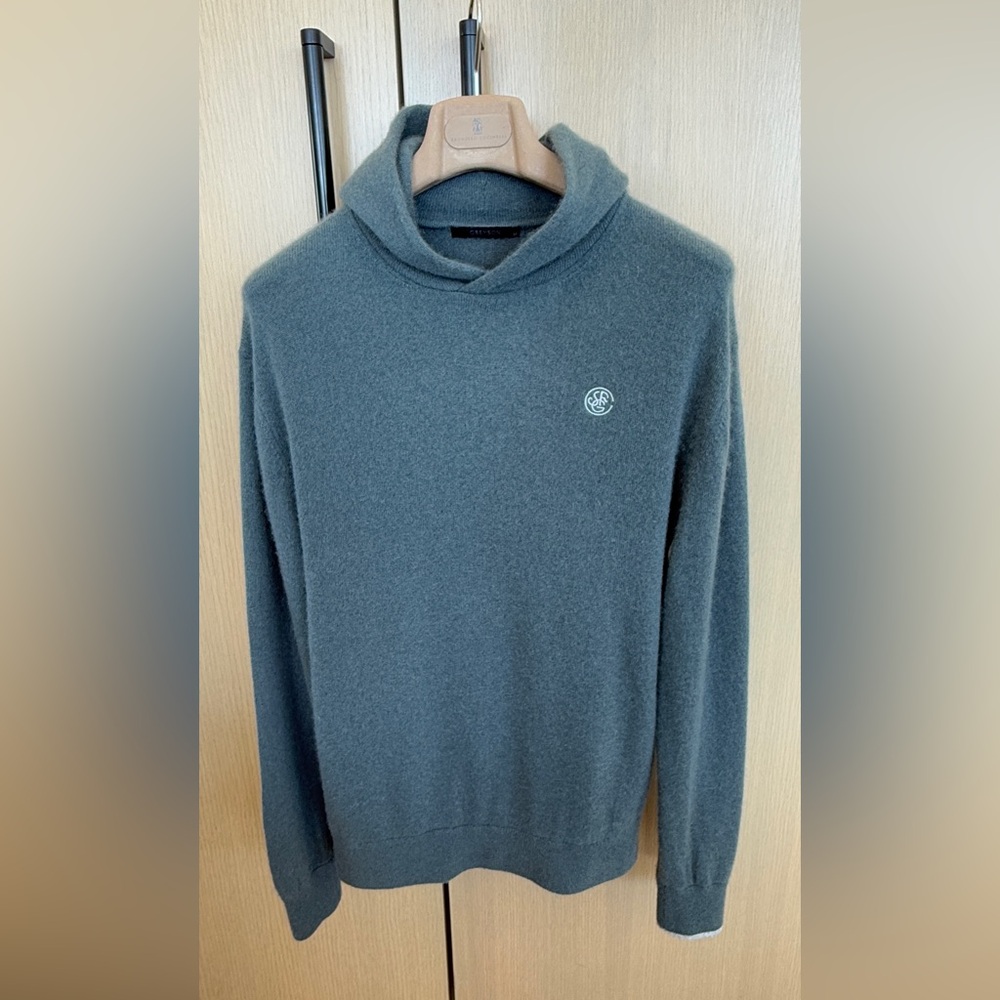 SFGC Greyson Cashmere Hoodie, Sage Green, Size Medium